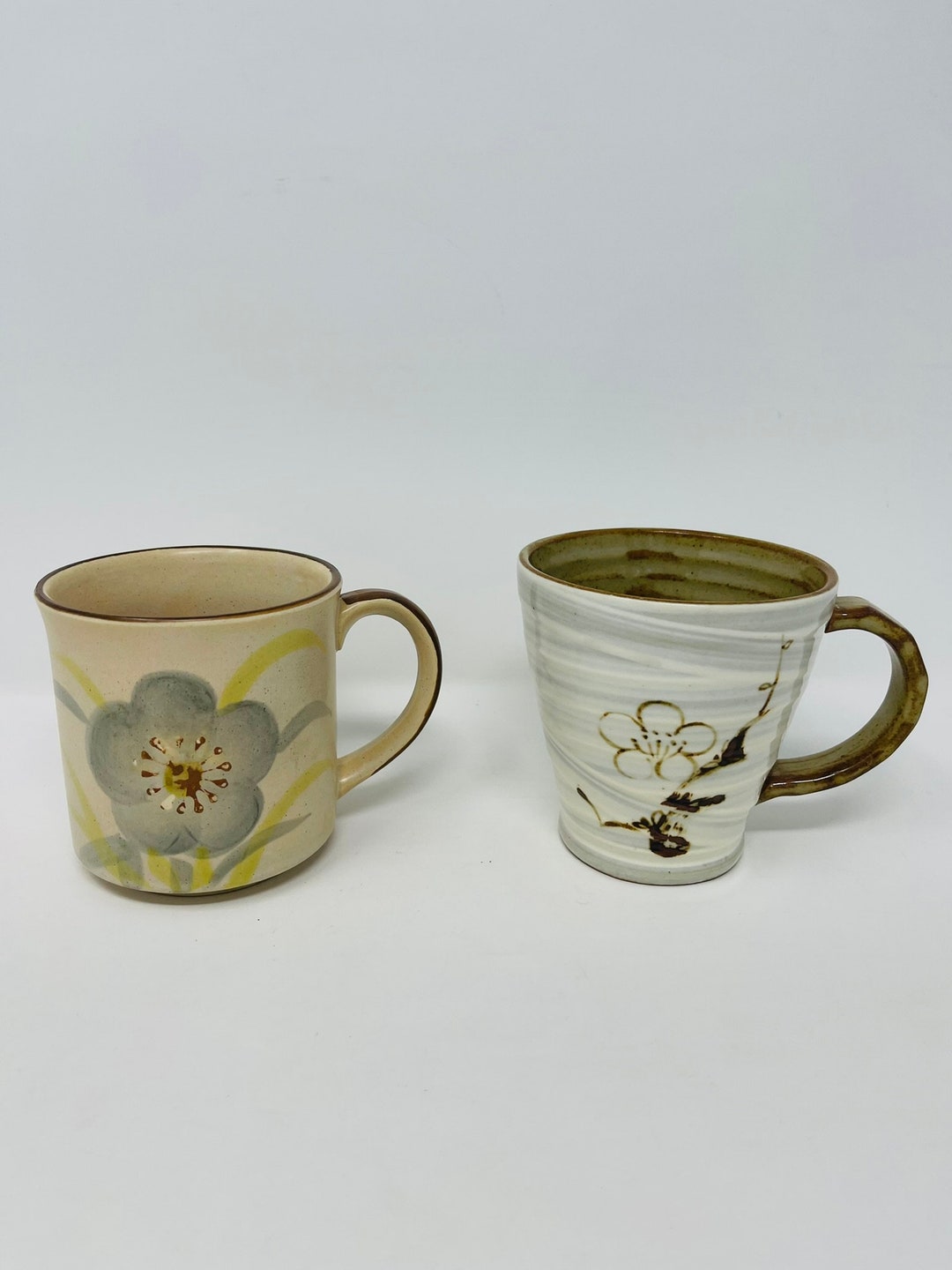 Japan Stoneware Mugs YOU PICK Pottery Floral Mugs Mid Century Stoneware