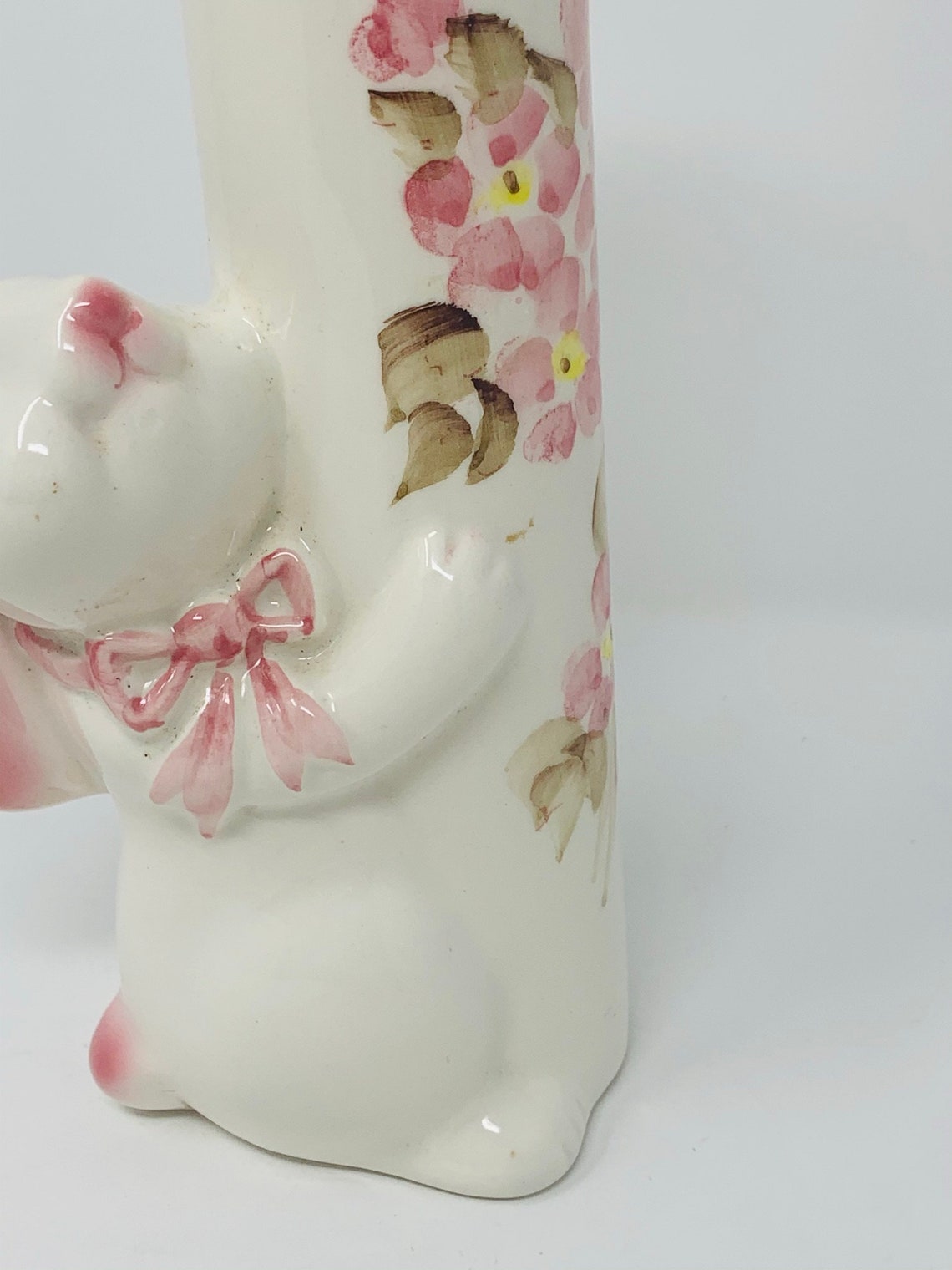 Weiss FTD Bunny Vase Brazil Hand Painted Vase Pink and Etsy