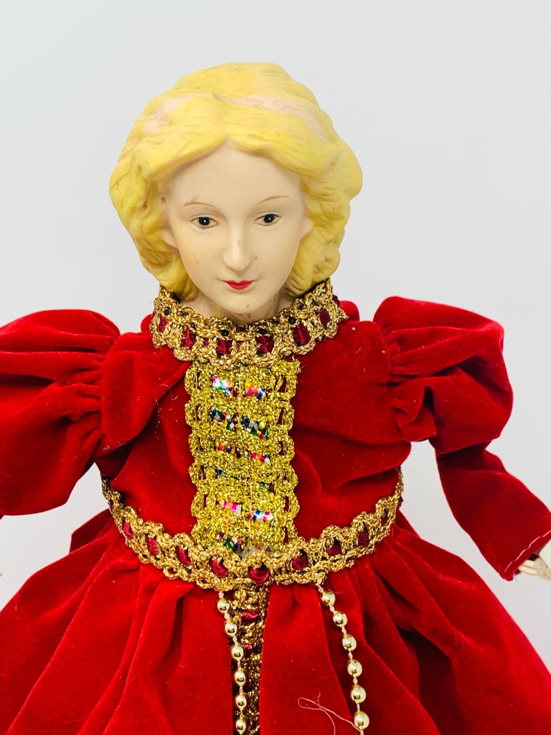 Animated Lighted Angel Tree Topper Beautiful Red and Gold Etsy UK