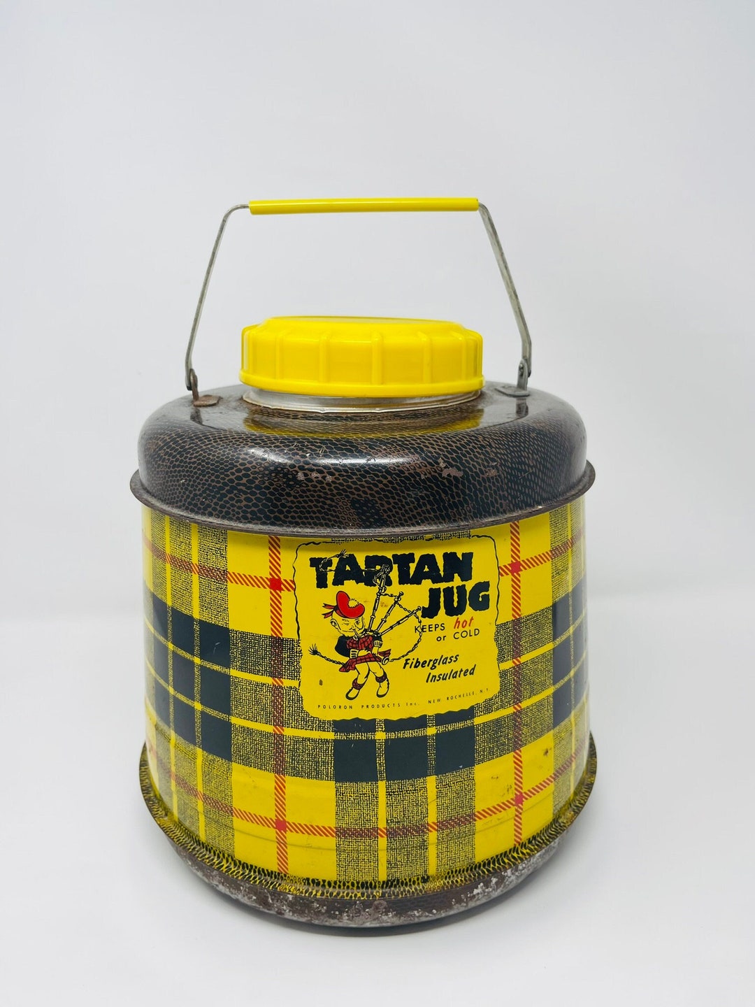 Tartan Insulated Jug Vintage Fiberglass Jug Coleman Insulated Thermos