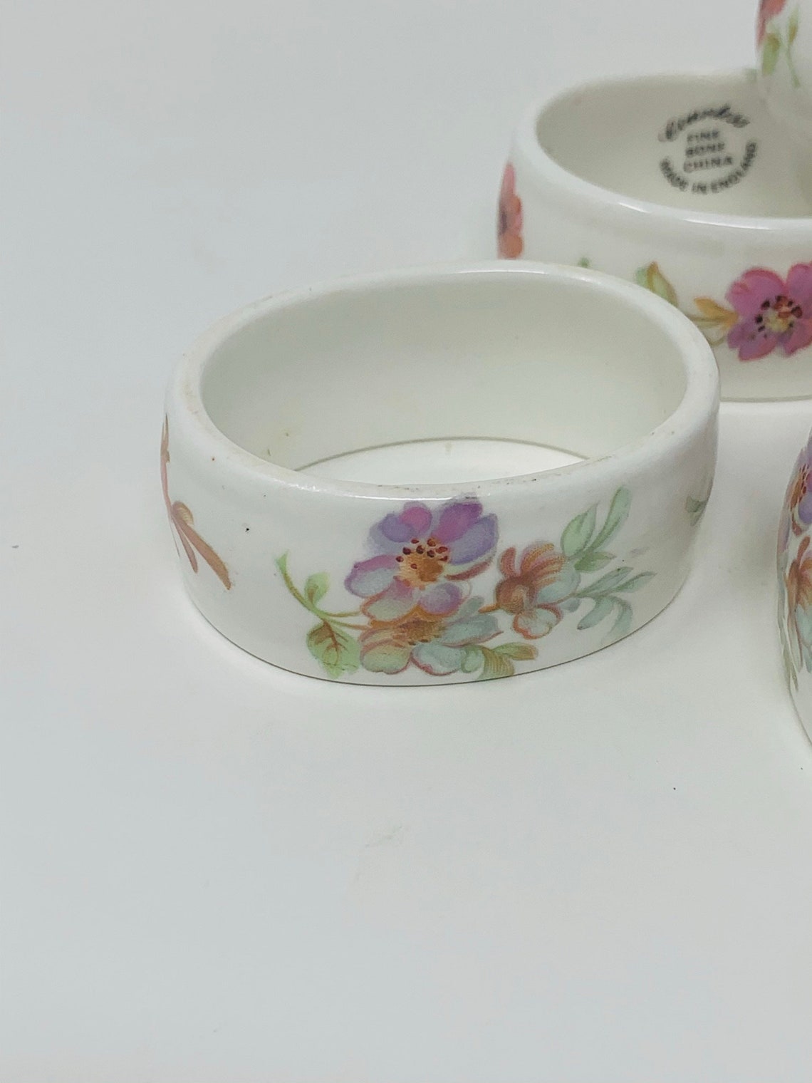 Ceramic Napkin Rings Floral Napkin Rings Farmhouse Table Etsy