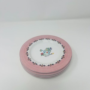 Mary Engelbreit Plates, Mary Engelbreit Garden Time, Sakura Plates, Dessert Plates, Red Gingham Floral, Salad Plates, You Pick Plate, Sakura