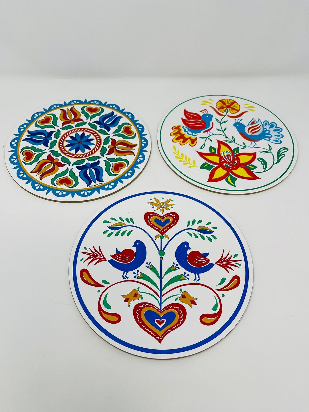 Folk Art Trivet Folk Art Wall Decor Folk Art Bird Etsy