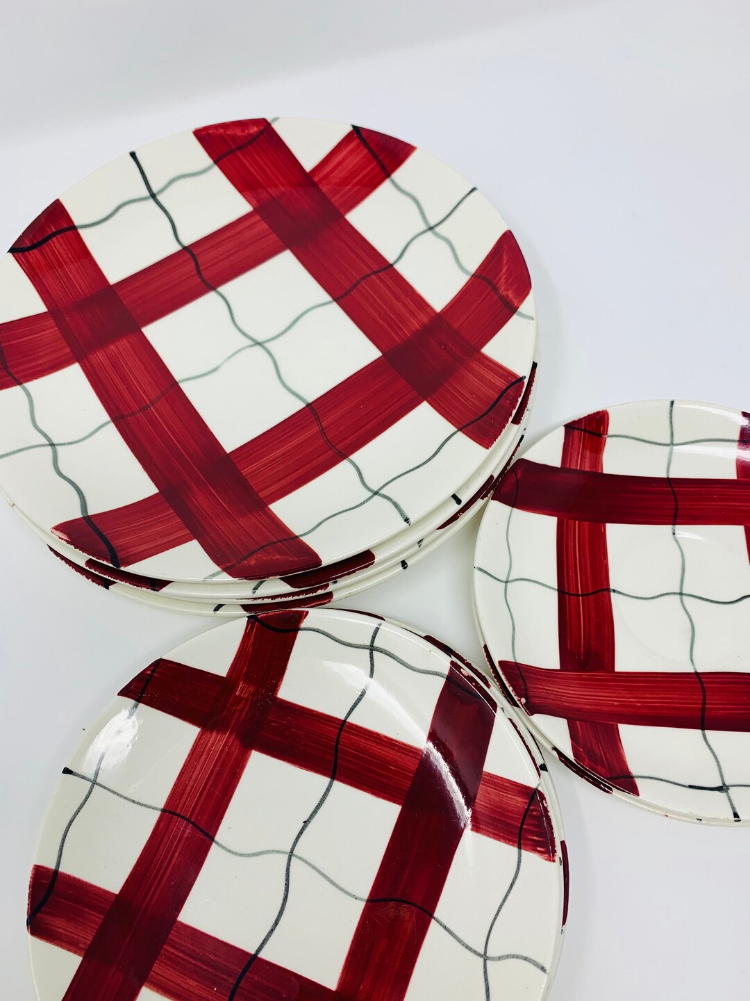 Vintage Plaid Plates YOU PICK Plates Replacement Plates Made in England