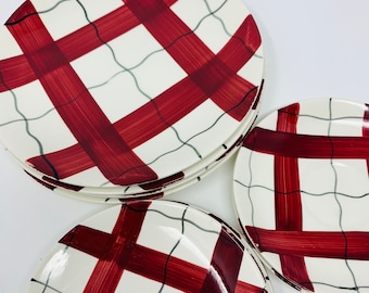 Vintage Plaid Plates - YOU PICK Plates -  Replacement Plates - Made in England - English Salad Plates - Studio Ware Plates - J & G Meakin