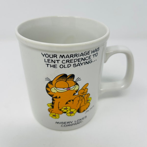 Garfield Coffee Mug- Vintage Garfield Mug - Garfield Odie Mug - Vintage Garfield Gift - Garfield the Cat - Anniversary Mug - Love - Odie