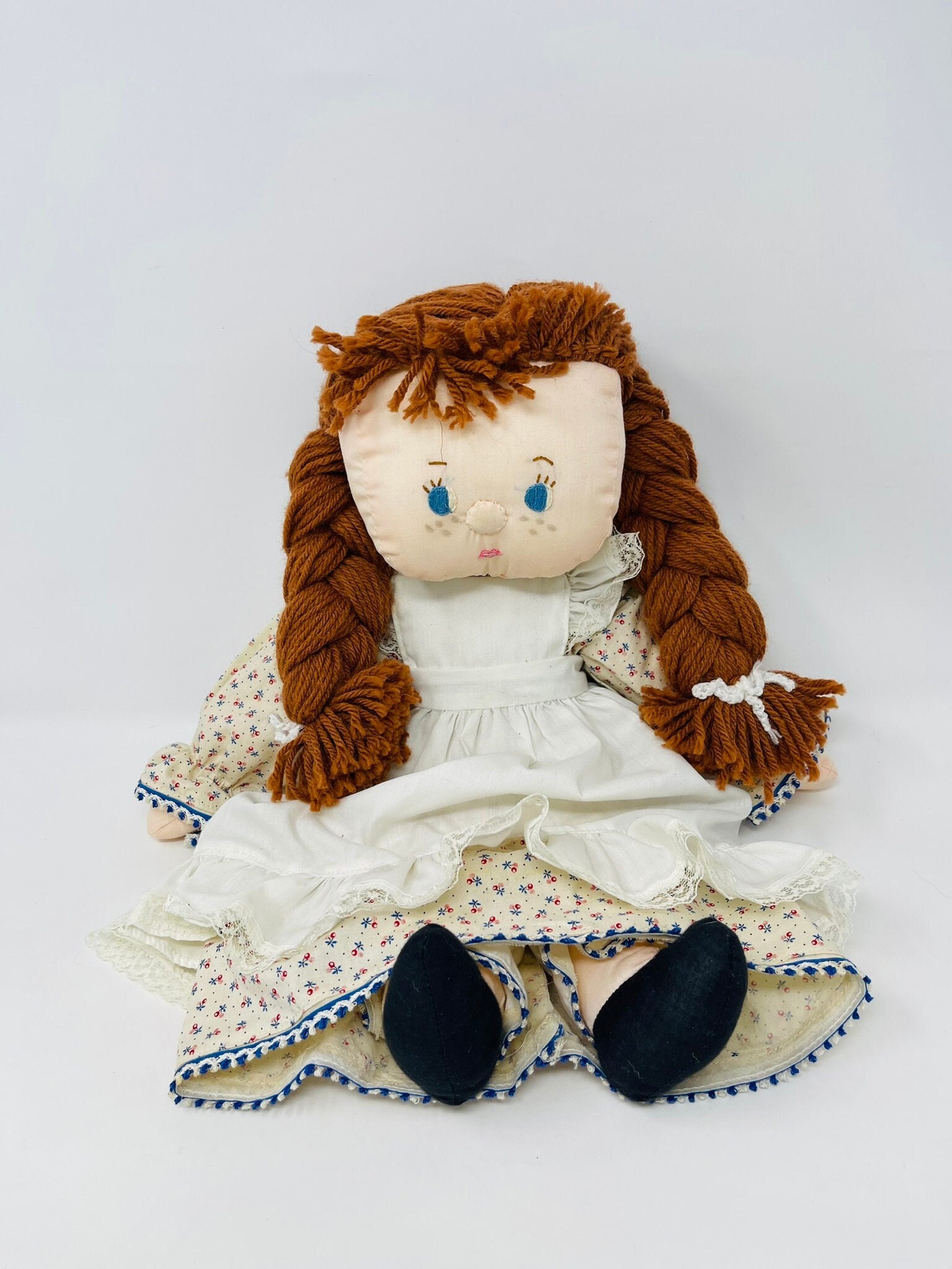 Handmade Cloth Ragdoll - Vintage Doll - Calico Dress Handmade Cloth Ragdoll - Vintage Doll - Calico Dress