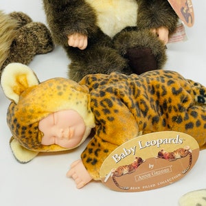 Anne Geddes Animal Doll YOU PICK Plush Animal Doll 1990's Anne Geddes Hedgehog Doll Baby Squirrel Doll Leopard Doll Baby Doll Leopard