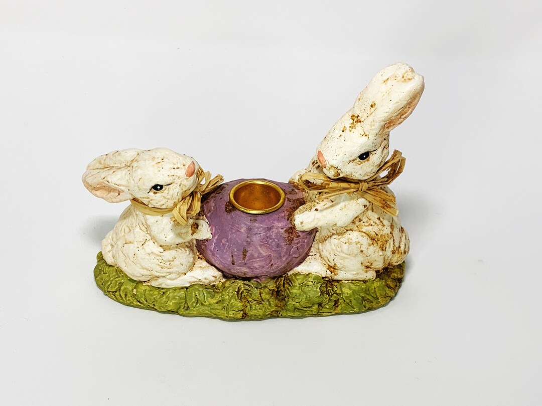 Easter Bunny CANDLE Holder Resin Candle Holder Resin Bunny Taper Candle