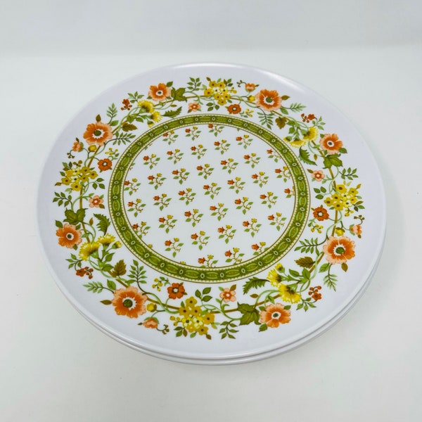 Melamine Salad Plates -  You PICK - Vintage Salad Plates -  Melamine Flower Plates - Melamine Dessert Plates - Farmhouse Kitchen - Sakura