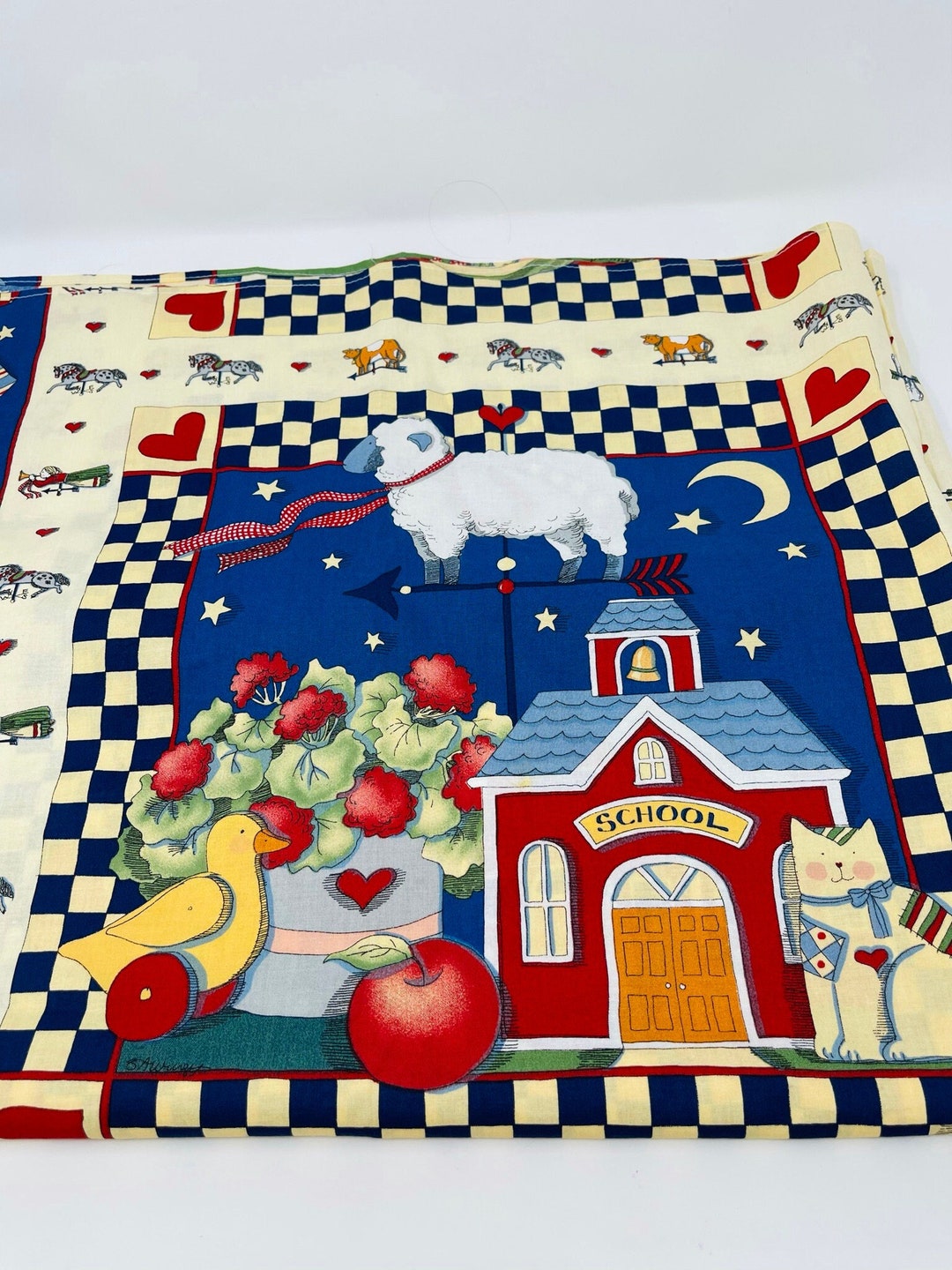 Susan Winget Fabric Panel Susan Winget Folk Art Fabric Etsy
