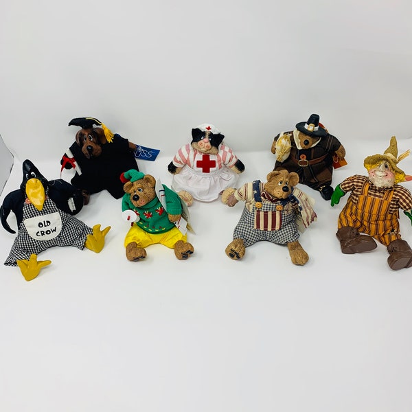 RUSS Berrie Shelf Sitters -  Kathleen Kelly Critters - Birthday Gift -  Vintage Animal Figurines - Russ Berrie Doll - Vintage Animal Sitters