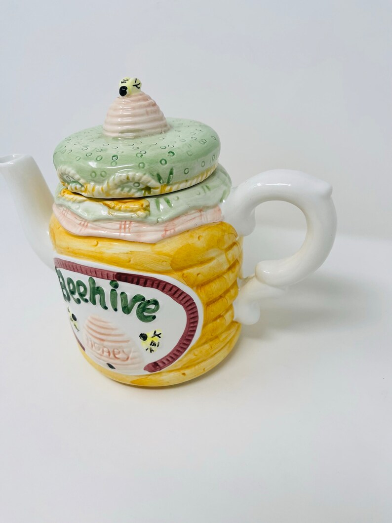 Ceramic Honey Bee Teapot Vintage Beehive Teapot Shabby Etsy