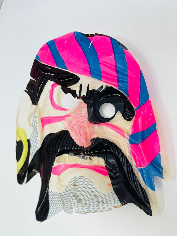 Colorful Pirate Mask - VINTAGE Halloween Mask - M… - image 8