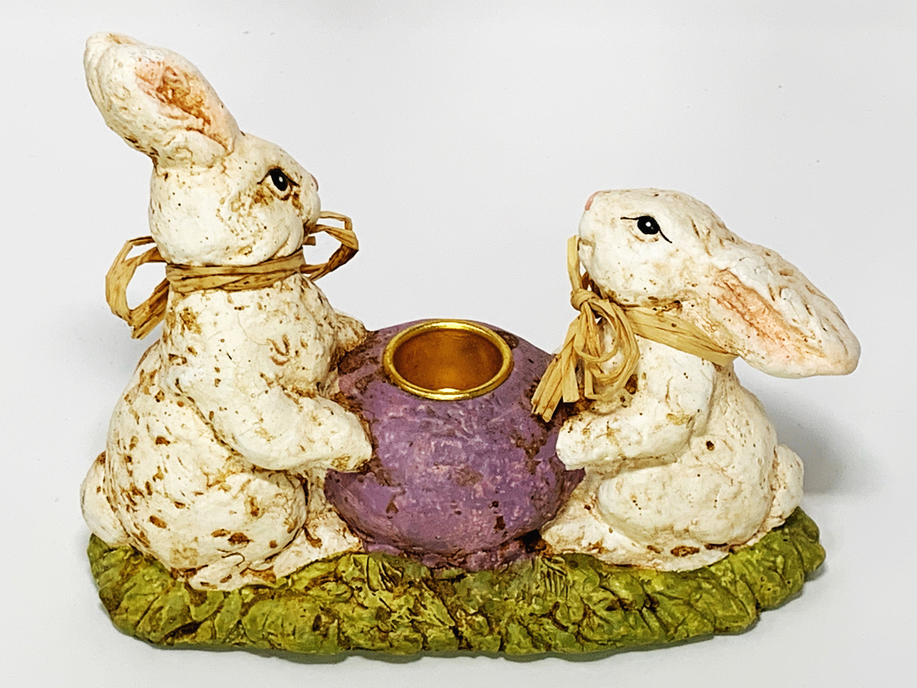 Easter Bunny CANDLE Holder Taper Candle SHABBY Chic Home Etsy