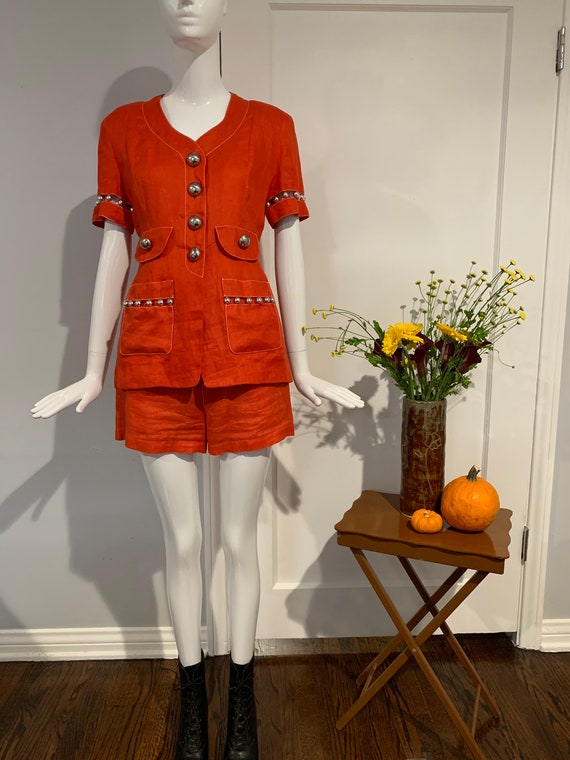 Vintage Gemma Kahng Linen Short Set