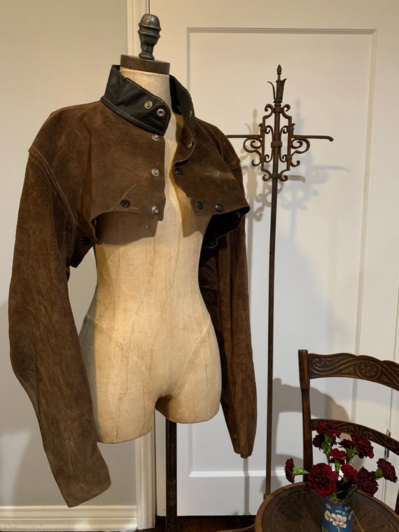 Vintage Suede & Leather Cropped Jacket