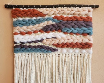 Candy Woven Wall Hanging (Medium) | Woven Wall Tapestry | Wool Weaving | Fiber Art | Bohemian Decor