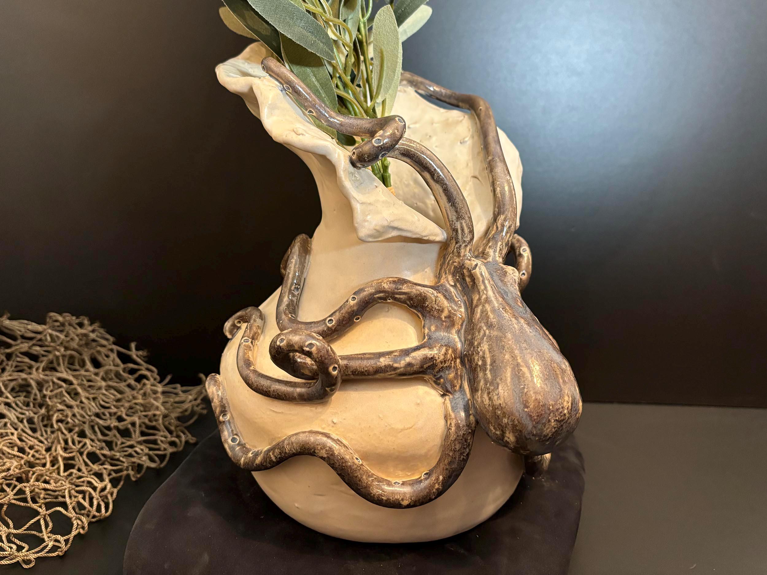Handmade Octopus Vase, Octopus Pottery, Ceramic Art, Ceramic Handmade Octopus Vase, Octopus Pottery, Ceramic Art, Ceramic