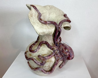 Octopus vase, coastal decor, functional art