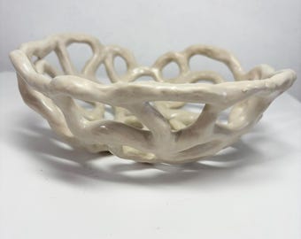 7 inch Porcelain Bowl, White bowl, organic pottery