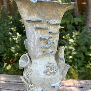 Coastal vase, coral reef pottery, coastal decor