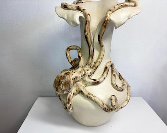 Octopus vase, coastal decor, vase