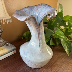 Handmade contemporary slanted vase
