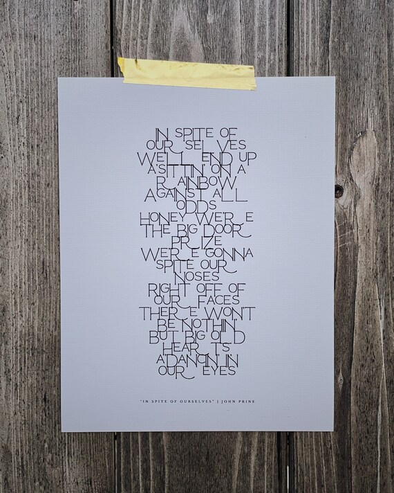 John Prine Art in Spite of Ourselves Print Lyrics Etsy