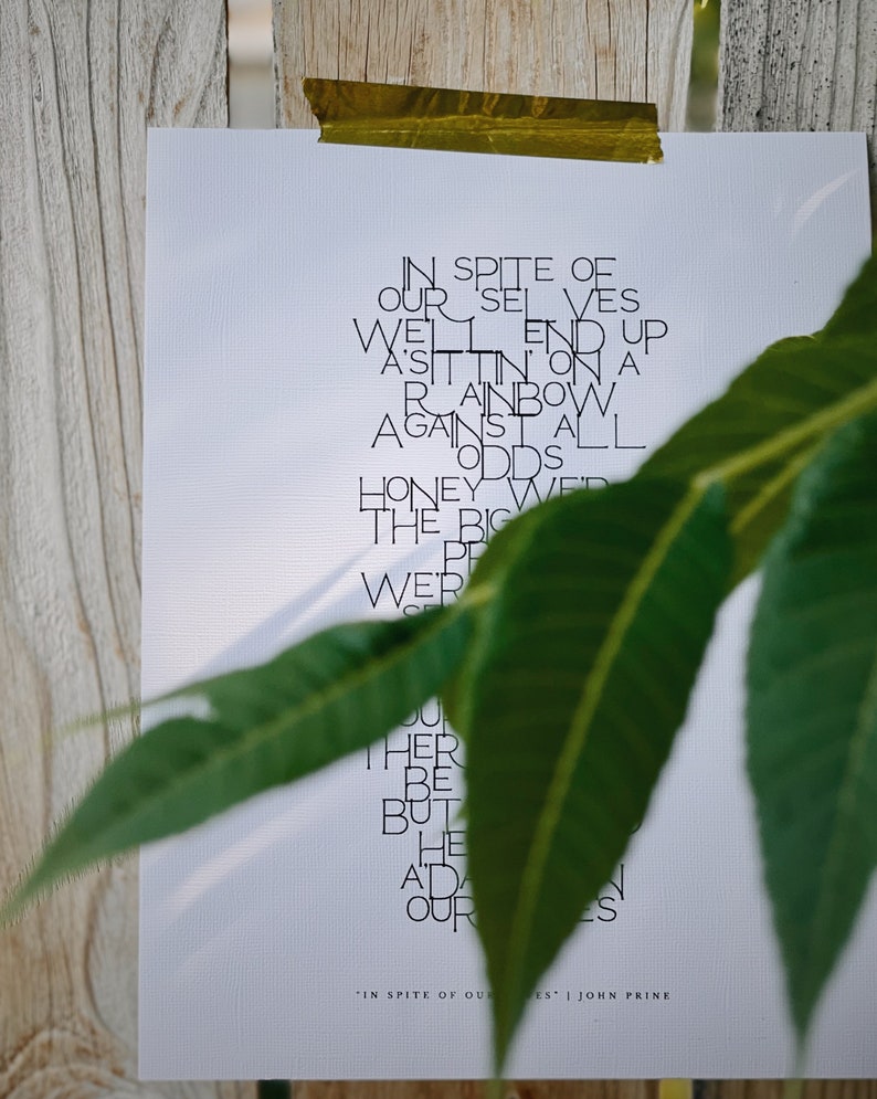 In Spite of Ourselves Print Lyrics Typography - Etsy