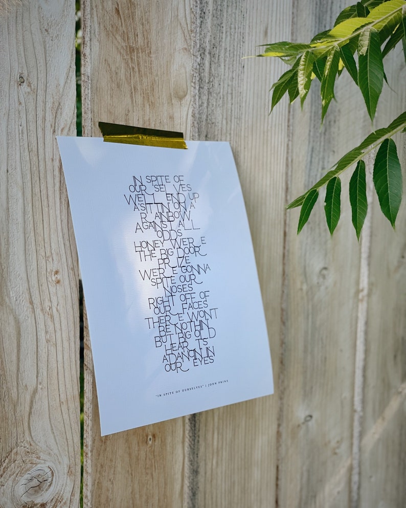 In Spite of Ourselves Print Lyrics Typography - Etsy