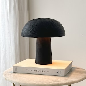 Wood Table Lamp, Minimal Nordic Living Room, Handmade Wood Sculpture, Mid-century, Desk Lamp, Minimal Design