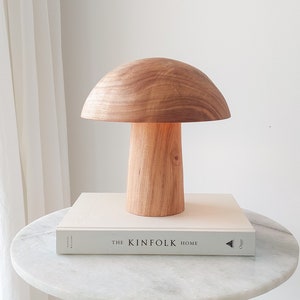 Wood Table Lamp, Mushroom Lamp, Mid-century Desk Lamp, Wabi Sabi, Handmade Wood Sculpture