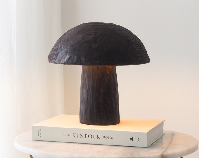 Wood Table Lamp, Minimal Nordic Living Room, Handmade Wood Sculpture, Mid-century, Desk Lamp, Minimal Design
