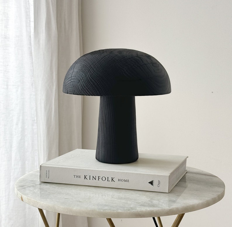 Lampada da tavolo in legno, soggiorno nordico minimale, scultura in legno fatta a mano, metà secolo, lampada da scrivania, design minimale immagine 6