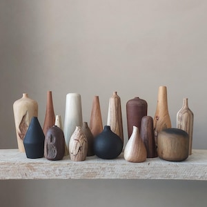 UNIQUE Wood Vases, Minimalistic Wood Decorative Vase, Shelf Accent, Wabi Sabi, Japandi Style