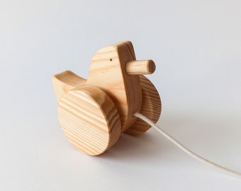 Nachzieh-Entenspielzeug aus Holz, Geschenkideen für Kleinkinder und Babys, Geburtstagsgeschenk für Kinder ab 1 Jahr, handgefertigt