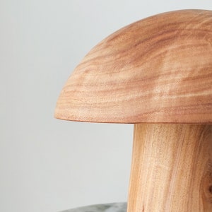 Wood Table Lamp, Mushroom Lamp, Mid-century Desk Lamp, Wabi Sabi, Handmade Wood Sculpture image 8