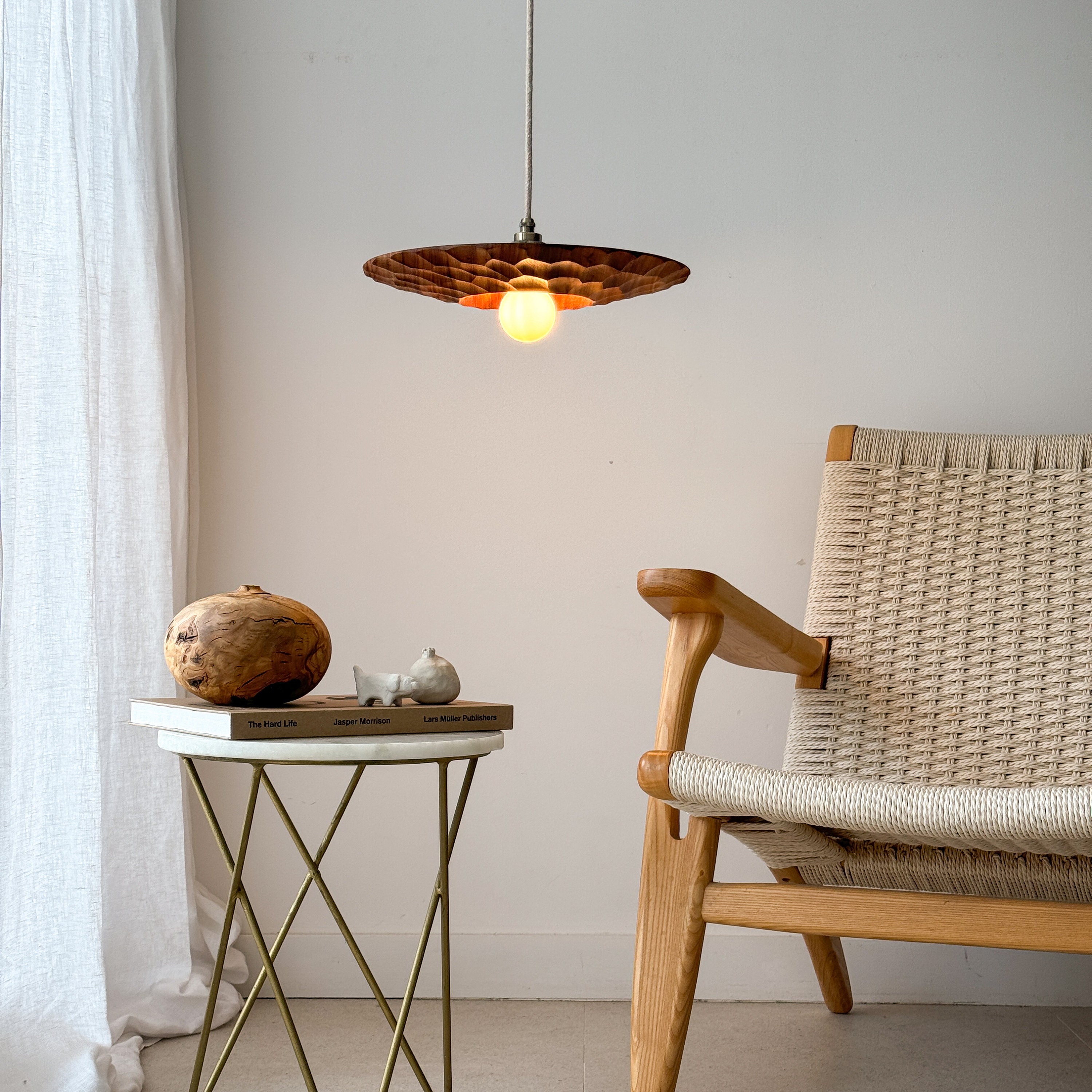 Natural Acacia Wood Wall Lighting, Sculpture Sconce, Wall Mounted