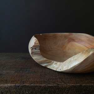 UNIQUE Kitchen Decor, Wood Decorative Plate, Shelf Accent, Wabi Sabi, Japandi Style image 5