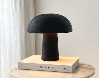 Houten tafellamp, minimale Scandinavische woonkamer, handgemaakte houten sculptuur, midden van de eeuw, bureaulamp, minimaal design