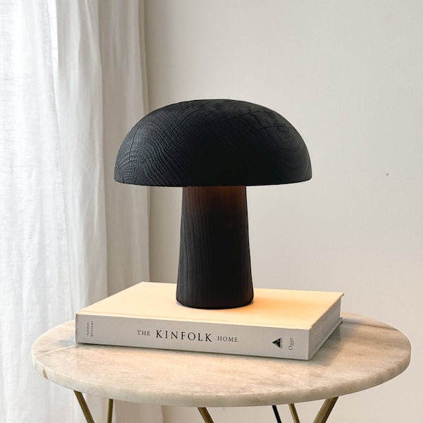 Wood Table Lamp, Minimal Nordic Living Room, Handmade Wood Sculpture, Mid-century, Desk Lamp, Minimal Design