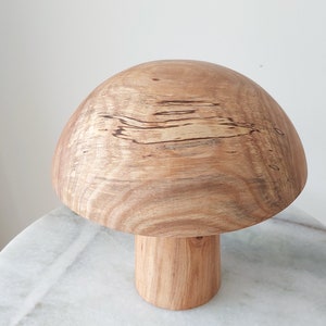 Wood Table Lamp, Mushroom Lamp, Mid-century Desk Lamp, Wabi Sabi, Handmade Wood Sculpture image 7