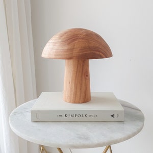 Wood Table Lamp, Mushroom Lamp, Mid-century Desk Lamp, Wabi Sabi, Handmade Wood Sculpture image 2