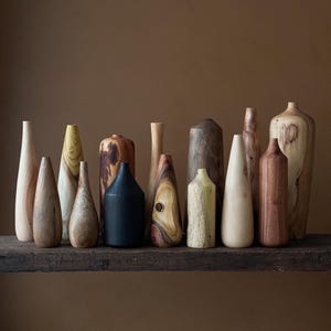 EXTRA GROSSE EINZIGARTIGE Holzvasen, minimalistische dekorative Holzvase, Regalakzent, Wabi Sabi, Japandi-Stil