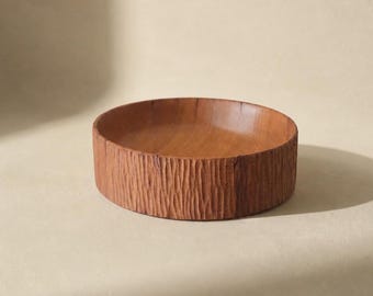 Unique iroko wood bowl, Wooden fruit bow, Decorative table centerpiece, Fruit Bowl, Kitchen Decor, Shelf Accent, Wabi Sabi, Japandi Style