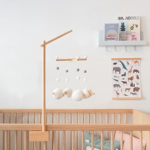 Wood Baby Mobile Holder | Crib Mobile Hanger | Crib wooden mobile arm | mobile hanger