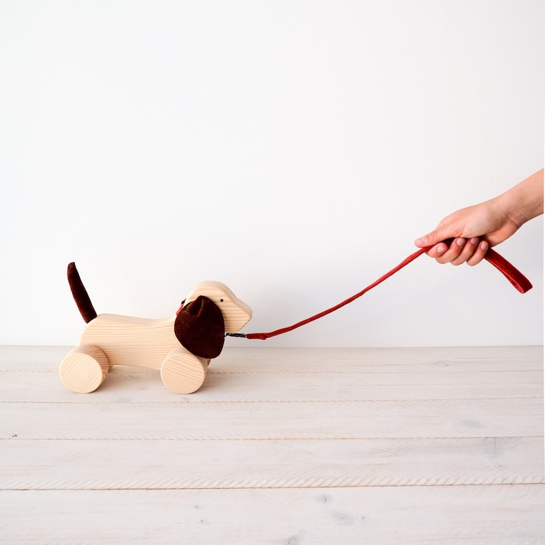 Pull Dog Wood Toy Toddler Gift Kids Toys Kids Decor Dog Etsy