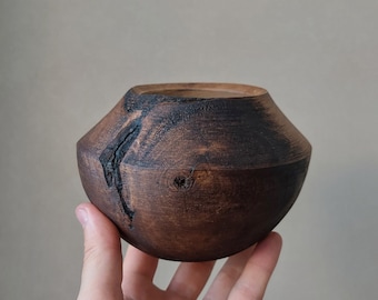 EINZIGARTIGES Küchendekor, dekorative Holzschale, Regalakzent, Wabi Sabi, Japandi-Stil