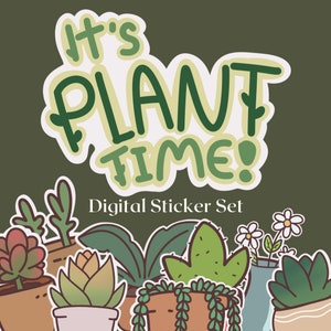 GoodNotes stickers | digital GoodNotes stickers | digital stickers | plant stickers | digital plant stickers | stickers for GoodNotes | png